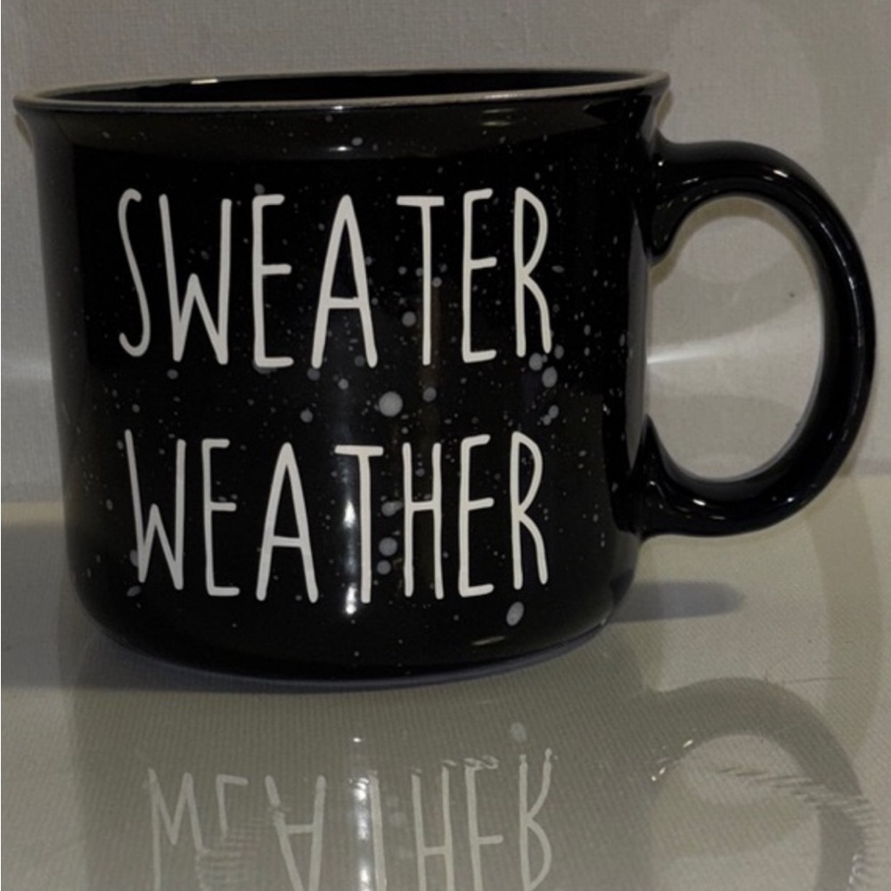 Gibson Home Black "Sweater Weather" Coffee Mug Speckled Campfire Cup EUC